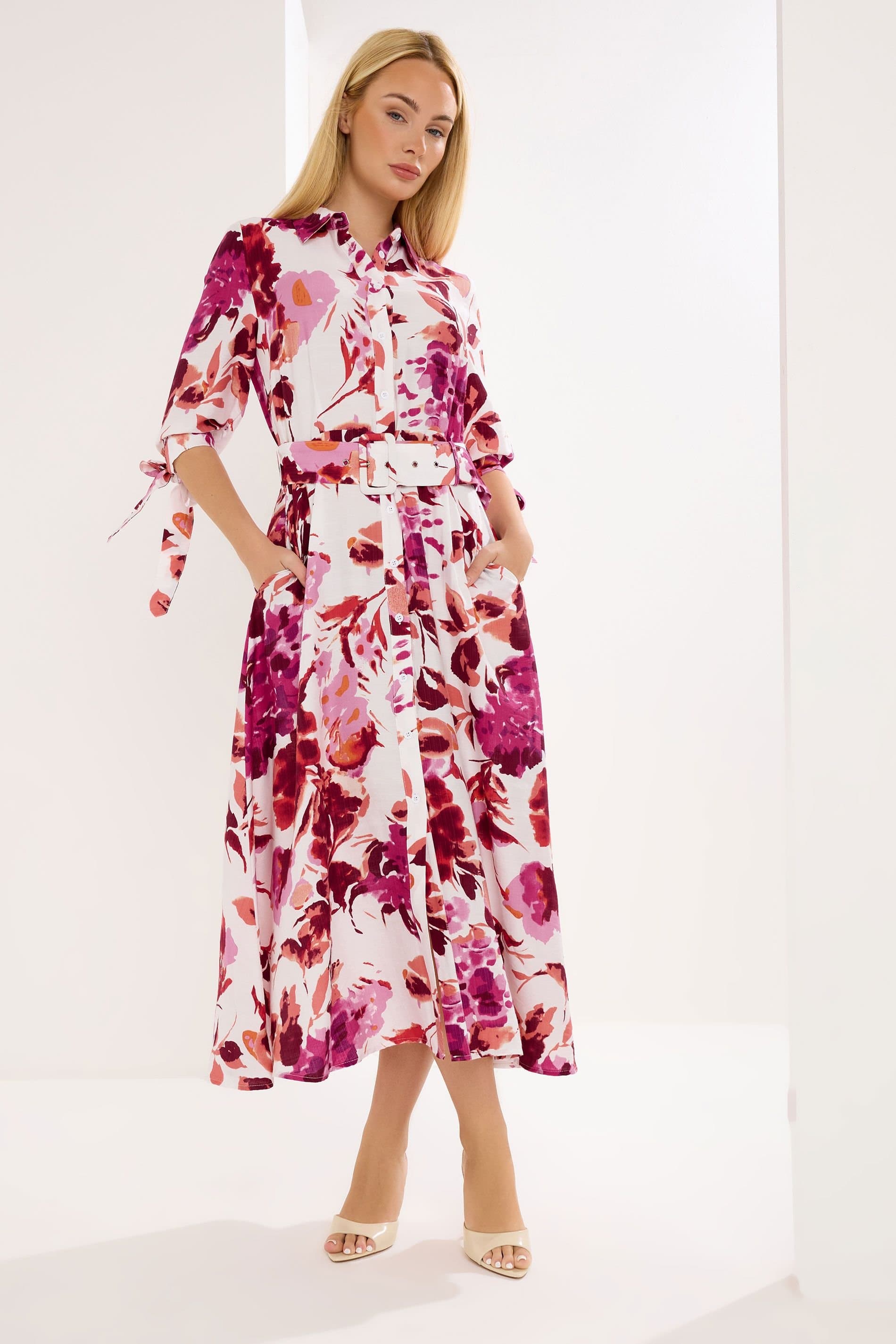 Star By Julien Macdonald Star by Julien Macdonald Women's Floral Maxi Shirt Dress in White