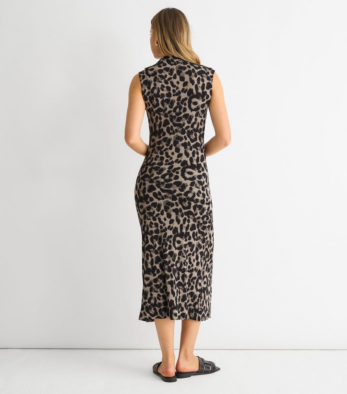 Gini London Women's Grey Animal Print Ruched Jersey Dress Gini London New Look - 4
