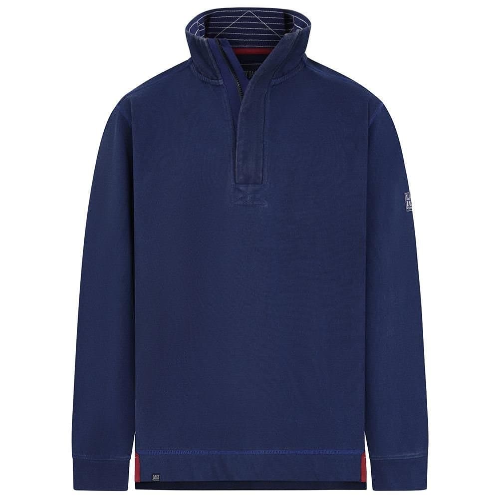 Lazy Jacks Lazy Jacks Men's Pique Quarter Zip Sweatshirt in Dark Blue
