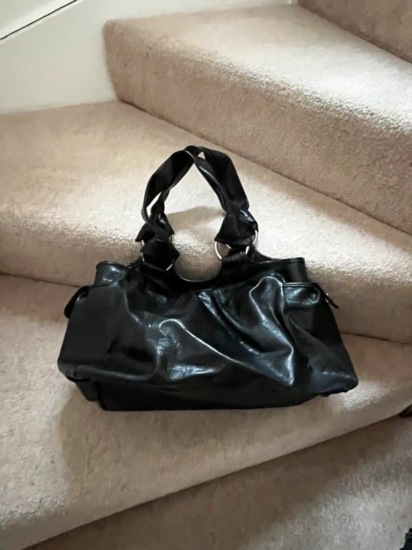New Look Black soft leather look shoulder bag