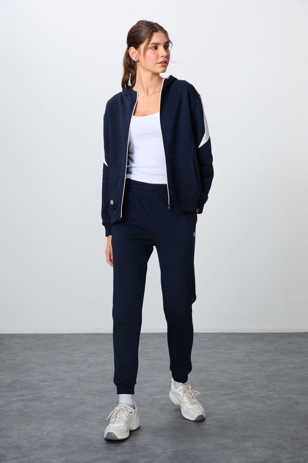 Tommy Life Tommy Life Women's Oversized Hooded Zip Sweatshirt & Pants Set in Navy