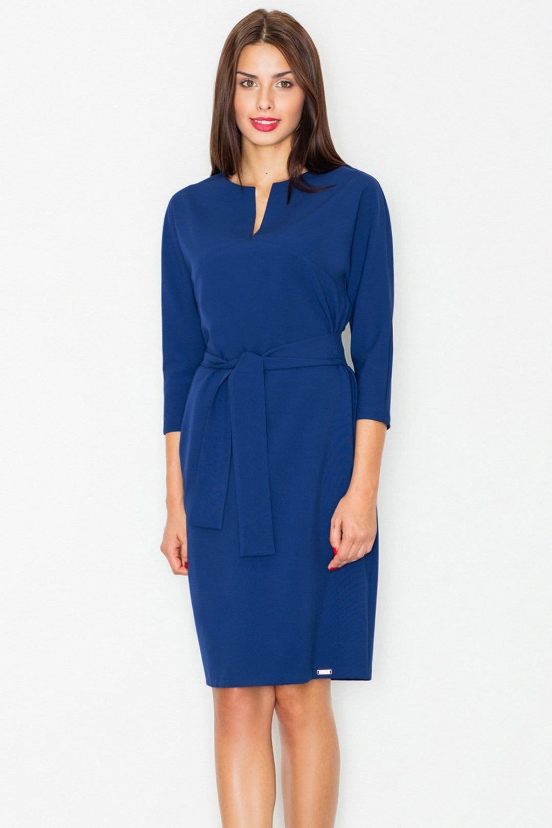 Love Lace Blue Round Neck Kimono Sleeve Midi Dress