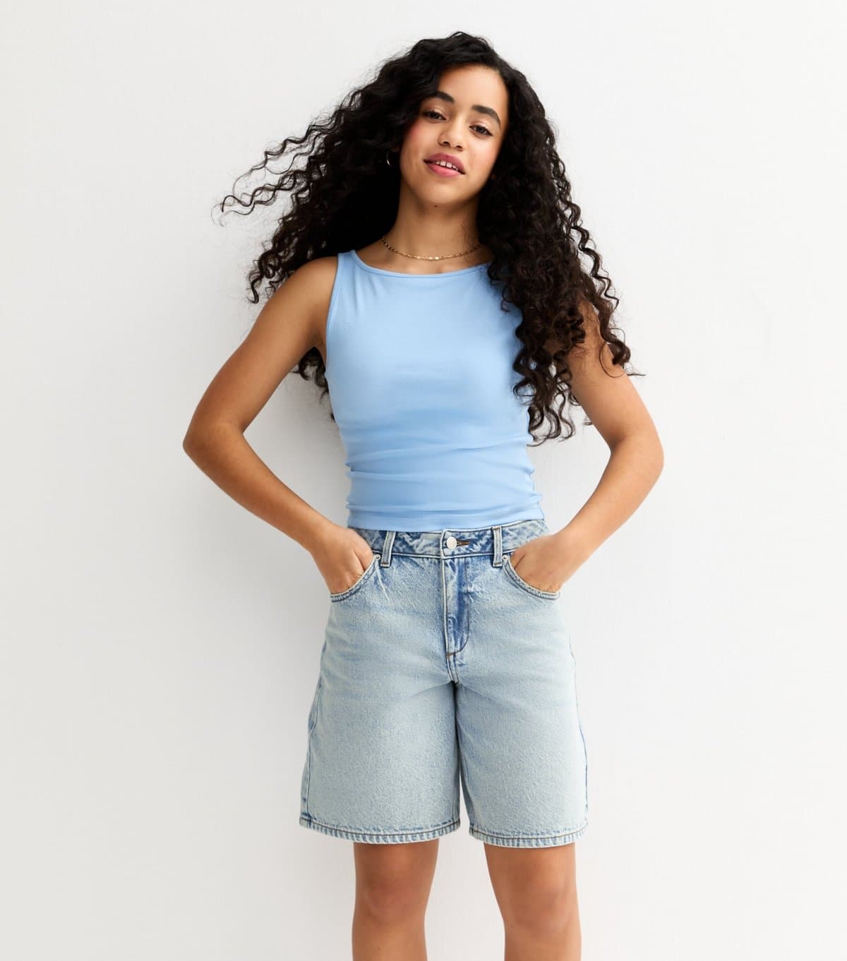 New Look Girls' Blue Denim Jorts New Look
