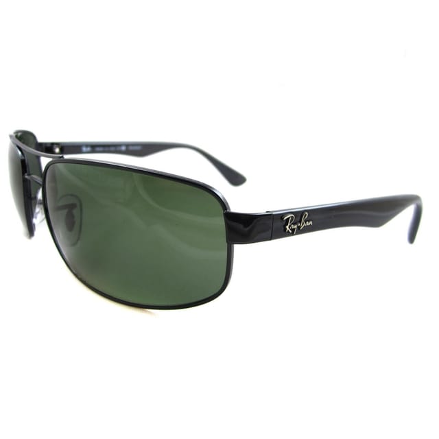 Ray-Ban Ray-Ban Men's Rectangle Black Green Polarized 3445 Sunglasses - 2