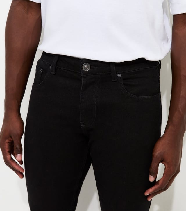 New Look Men's Black Cotton Rich Slim Fit Jeans New Look - 3