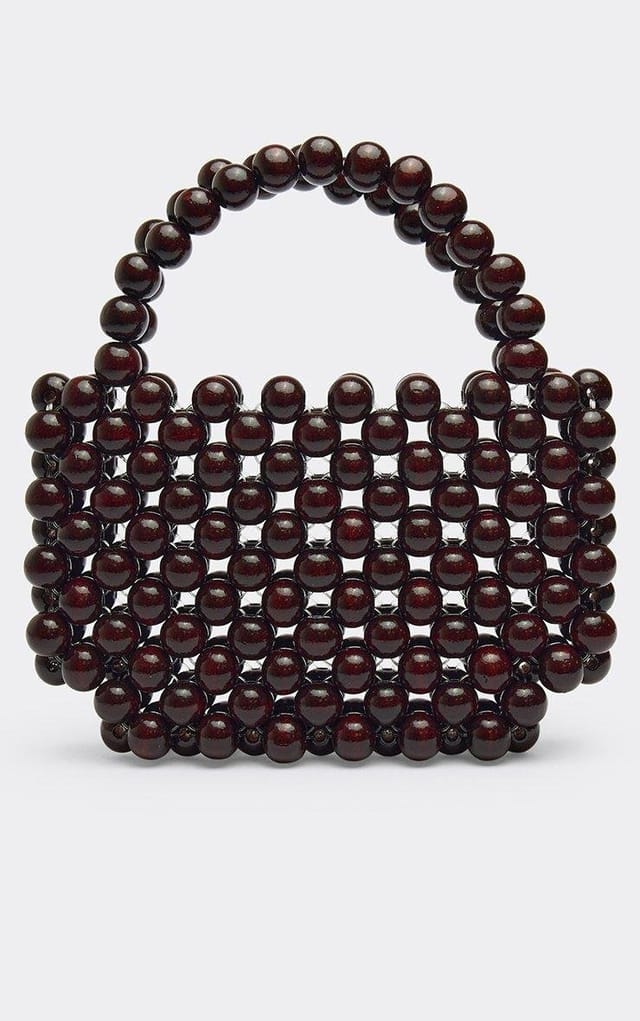 EGO Baker Beaded Grab Bag In Brown, Women's Size UK 0 - 2