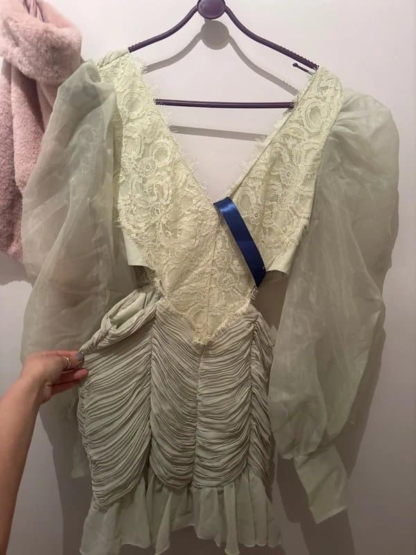 ASOS ASOS Luxe Green ruched party dress UK 14