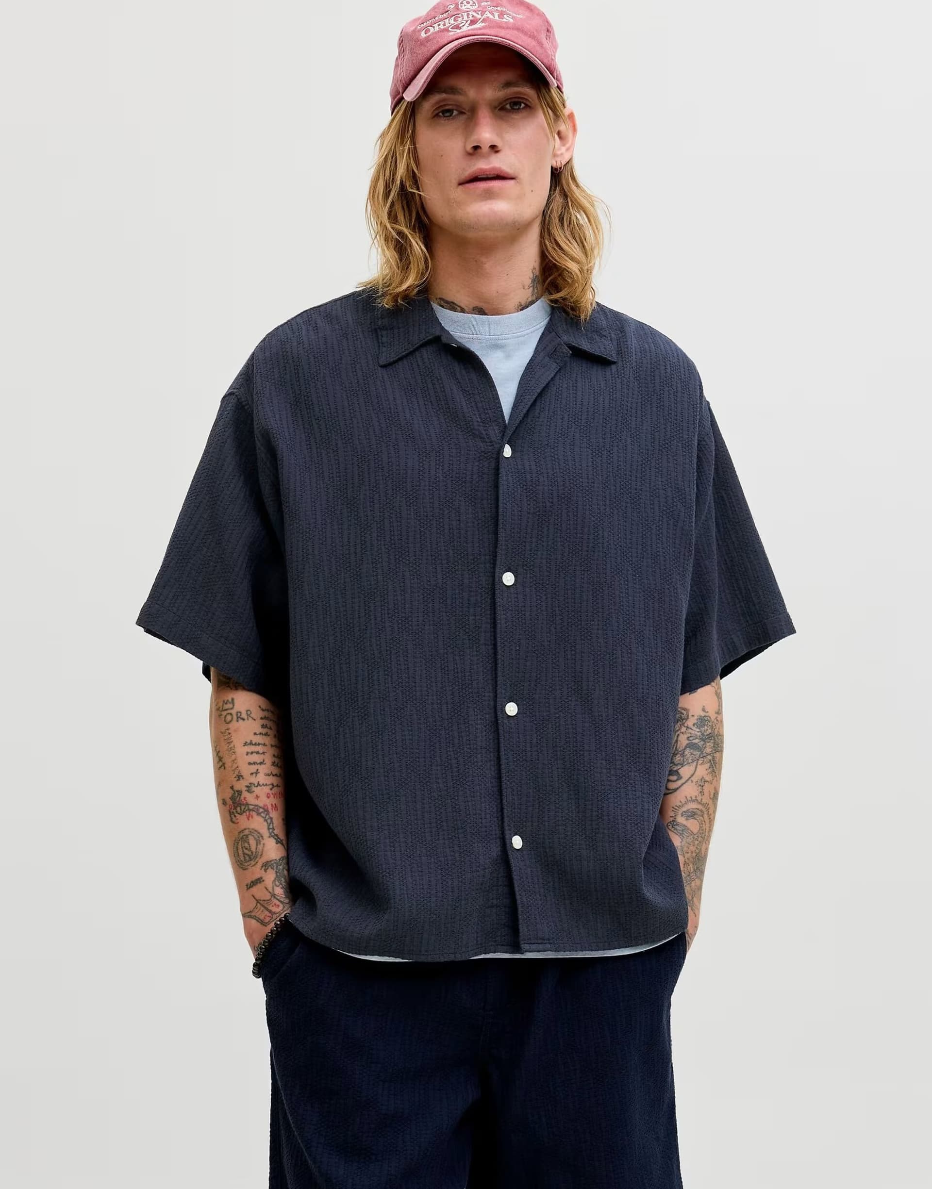 ASOS Jack & Jones Resort shirt in sky captain