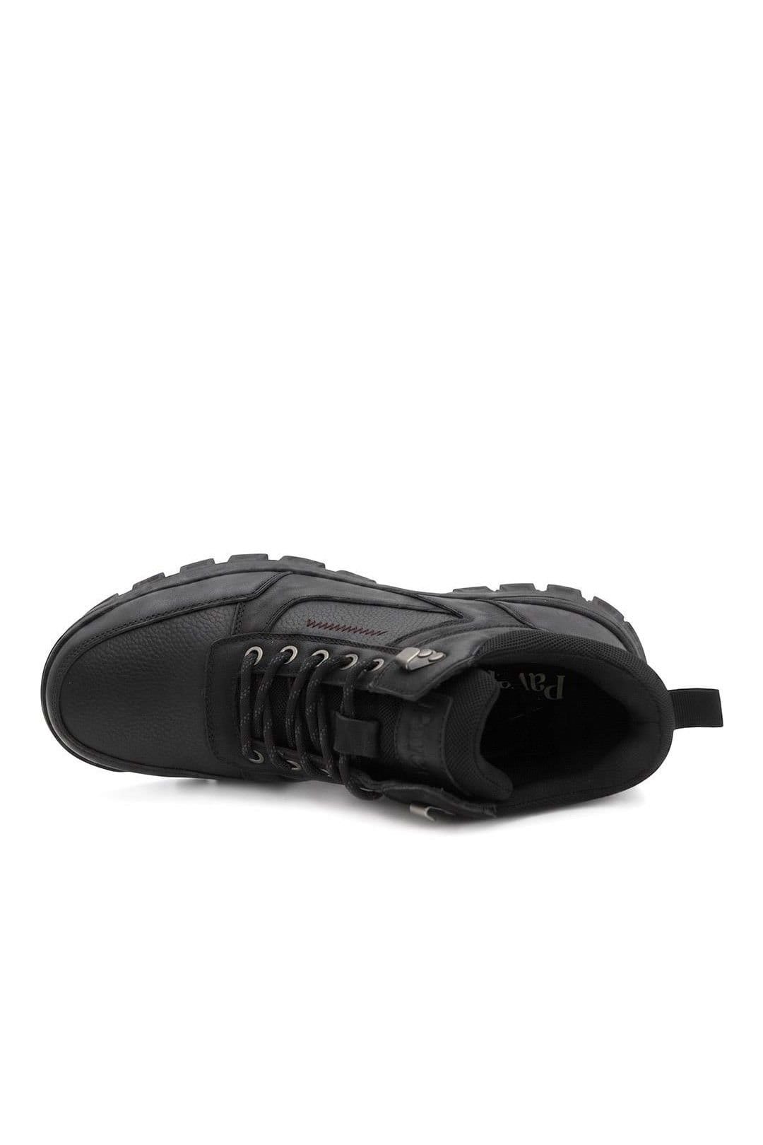 Pavers Pavers Men's Wide Fit Leather Lace Up Rugged Boots in Black - 4