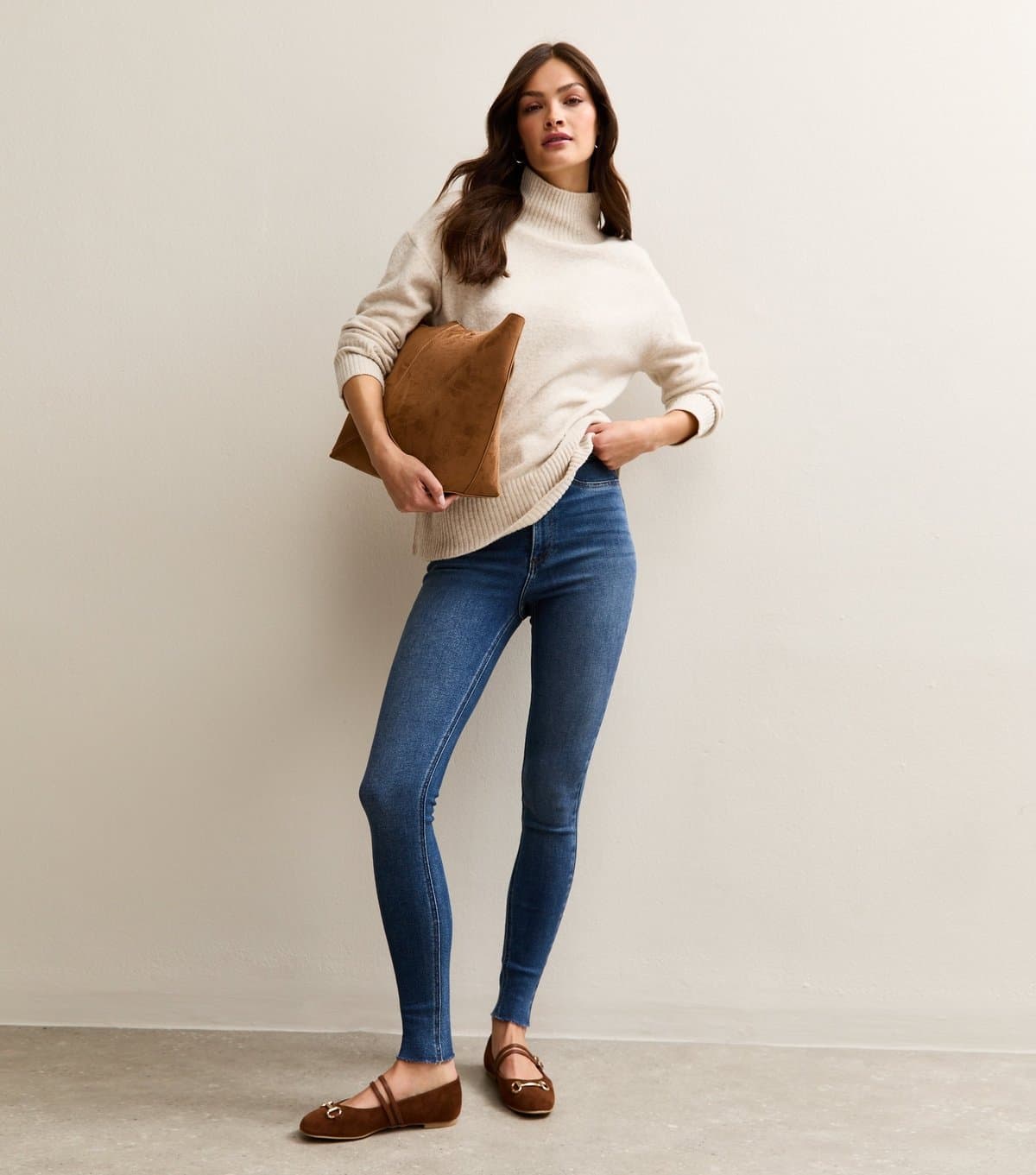 New Look Women's Tall Blue Raw Hem Hallie Disco Super Skinny Jeans New Look