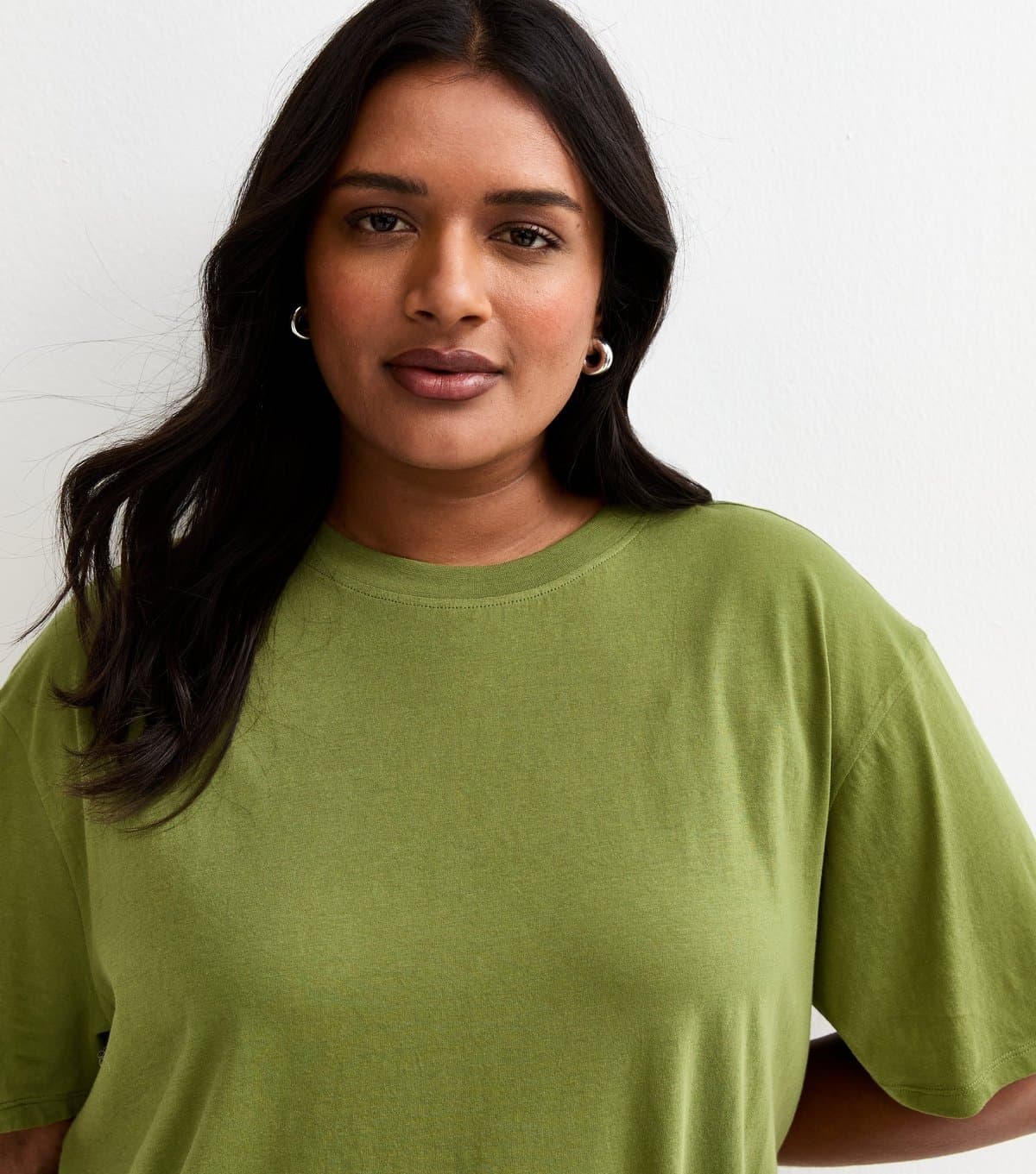 New Look Women's Plus Size Khaki Oversized T-Shirt Curves New Look