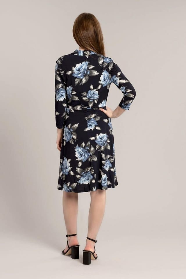 SOLO SOLO Women's Rose Midi Jersey Dress in Blue - 3