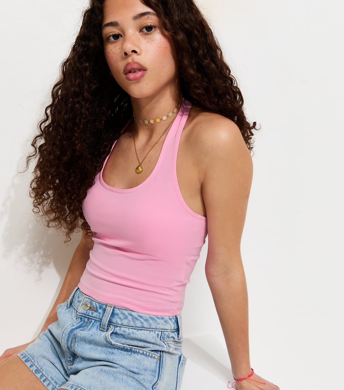New Look Girls' Light Pink Jersey Halter Top New Look