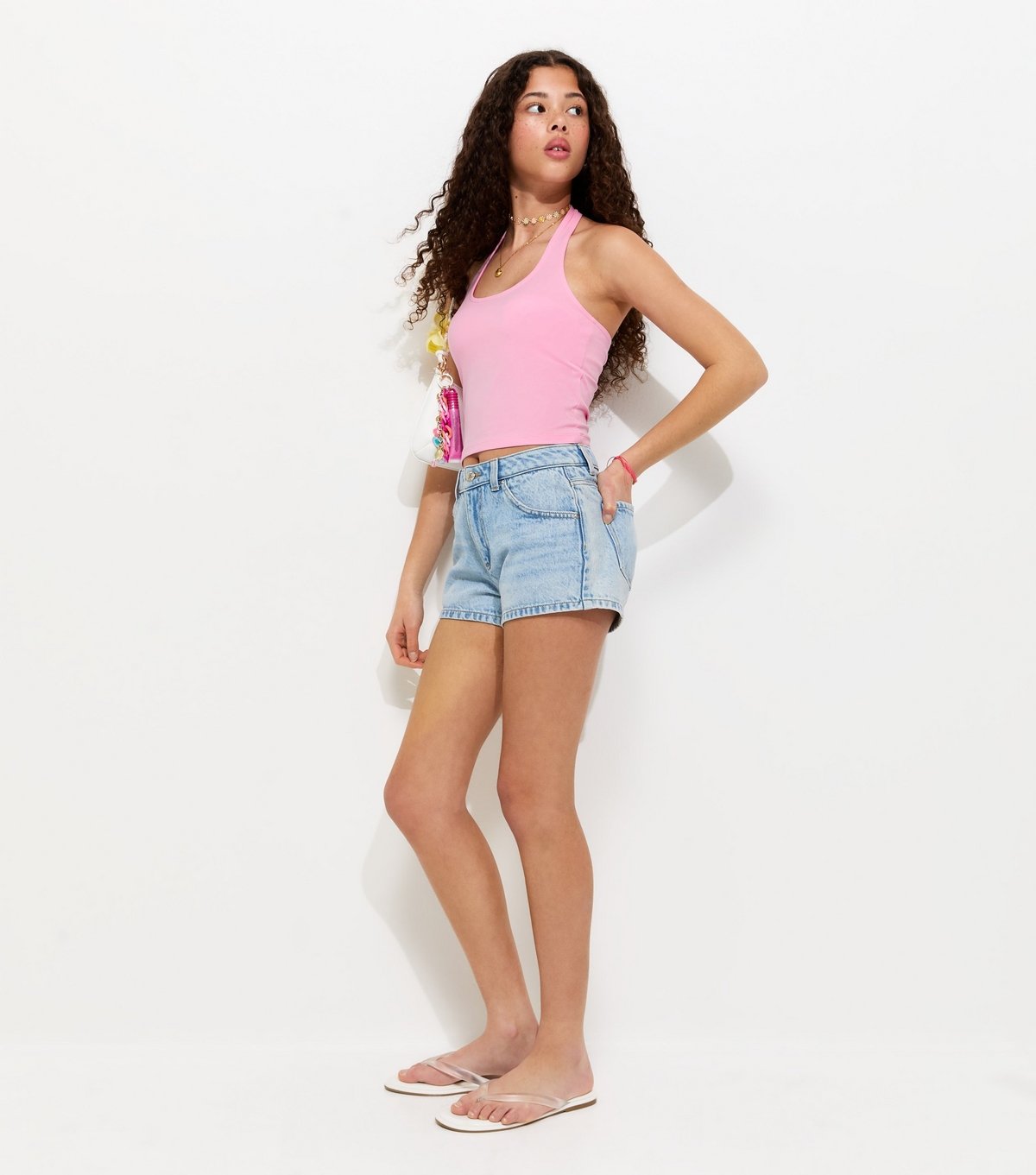 New Look Girls' Light Pink Jersey Halter Top New Look - 3