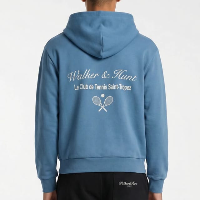 Walker & Hunt Walker & Hunt Men's St Tropez Tennis Club Hoodie in Blue - 2