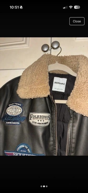 Bershka Bershka faux leather aviator bomber jacket - 1