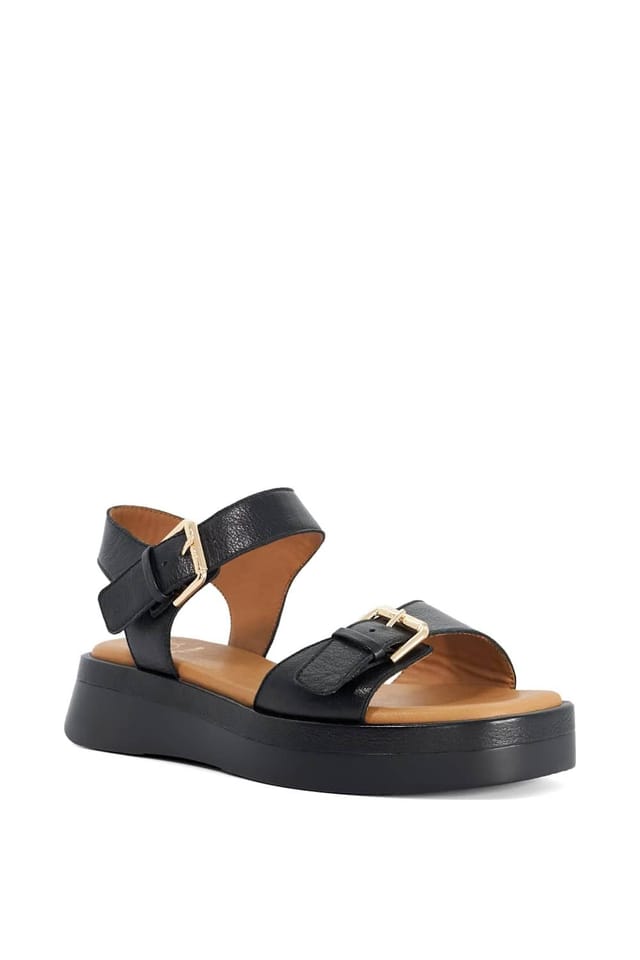 Dune London Dune London Women's Wide Fit 'Licia' Leather Sandals in Black - 2
