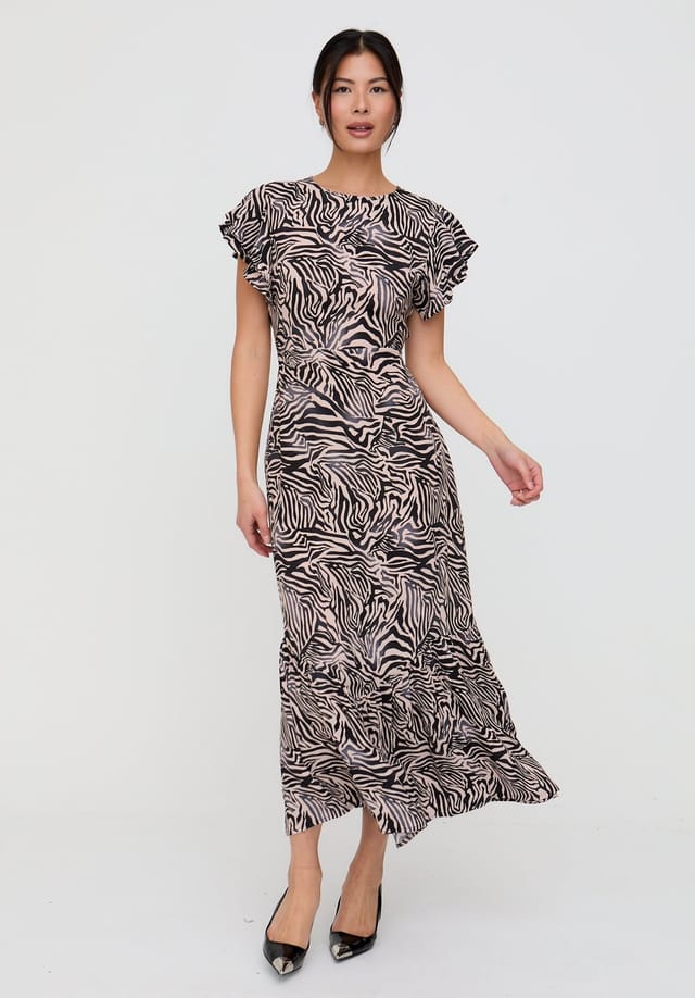 Lily and Lionel Lily and Lionel Women's Zelda Tiered Zebra Print Maxi Dress In Multi - 3