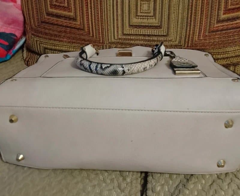 New Look New Look Beige Faux Leather Handbag Snakeskin Effect