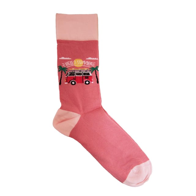 Simply Essentials Simply Essentials Men's Toys Campervan Socks in Pink - 3
