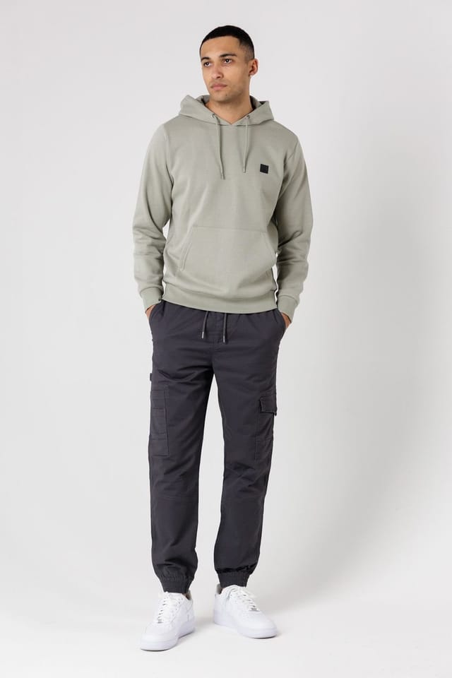Tokyo Laundry Tokyo Laundry Men's Brushed Back Fleece Hoody with Small Chest Logo in Light Green - 3