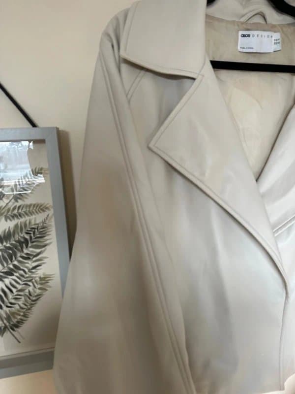 ASOS ASOS faux leather cream jacket