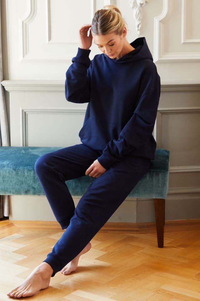 British Boxers British Boxers Women's "French Navy" Cotton Oversized Hoodie in Navy - 2