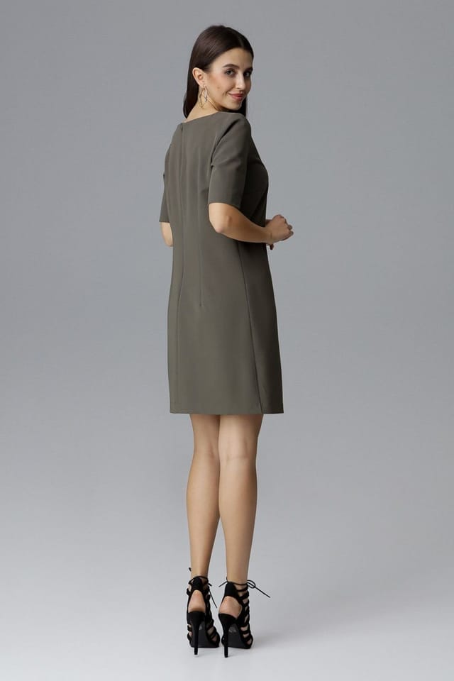 Love Lace Love Lace Women's Delicate Sleeve Short Casual Dress in Khaki - 2