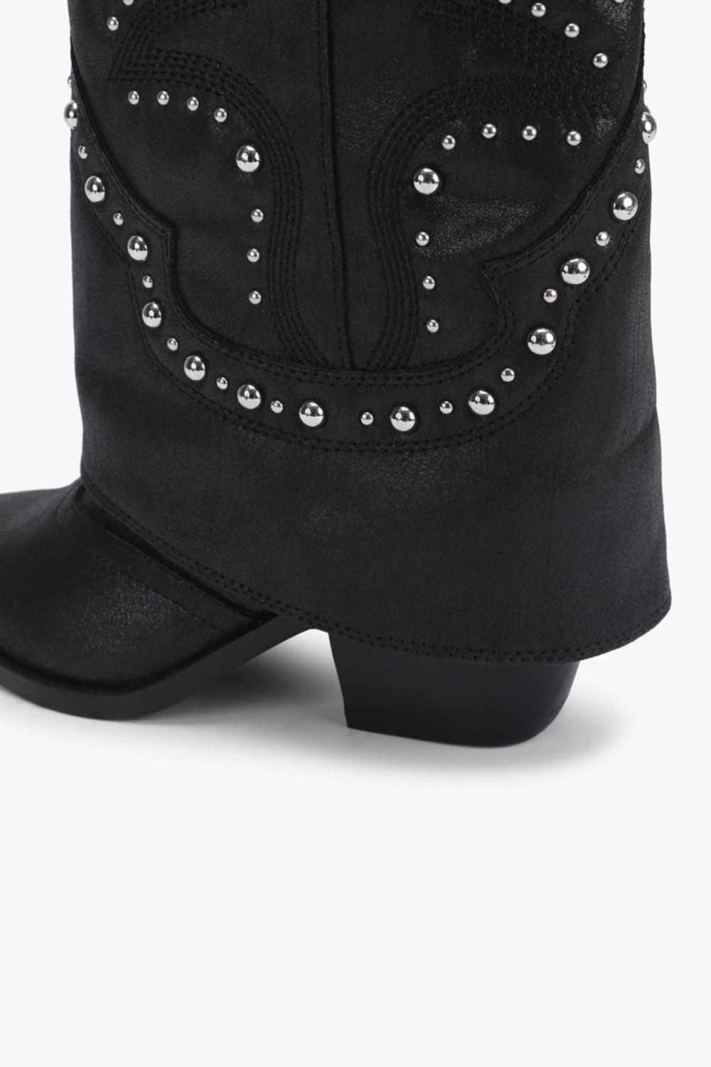 Steve Madden STEVE MADDEN Women's 'Stagecoach Black Leather' Boots - 4
