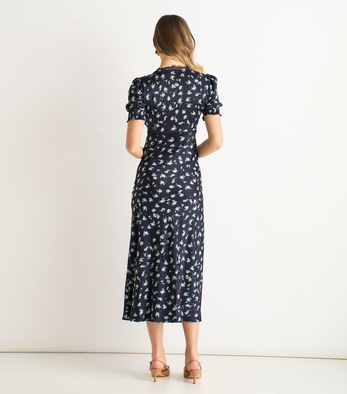 Gini London Women's Navy Floral Midi Dress Gini London New Look - 4