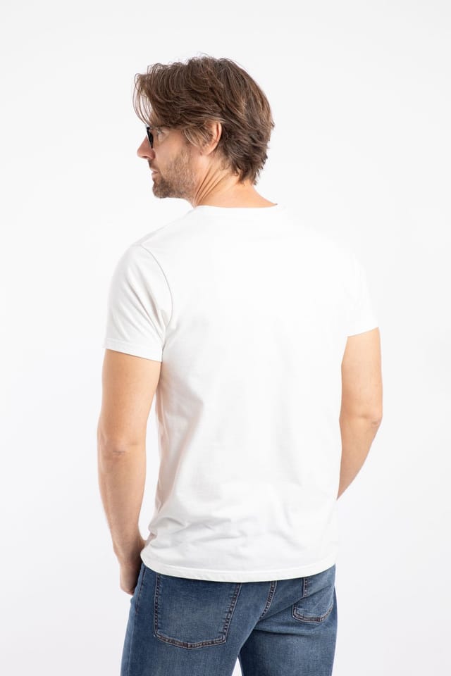 Weird Fish Weird Fish Men's Fished Branded T-Shirt in Off-White - 3
