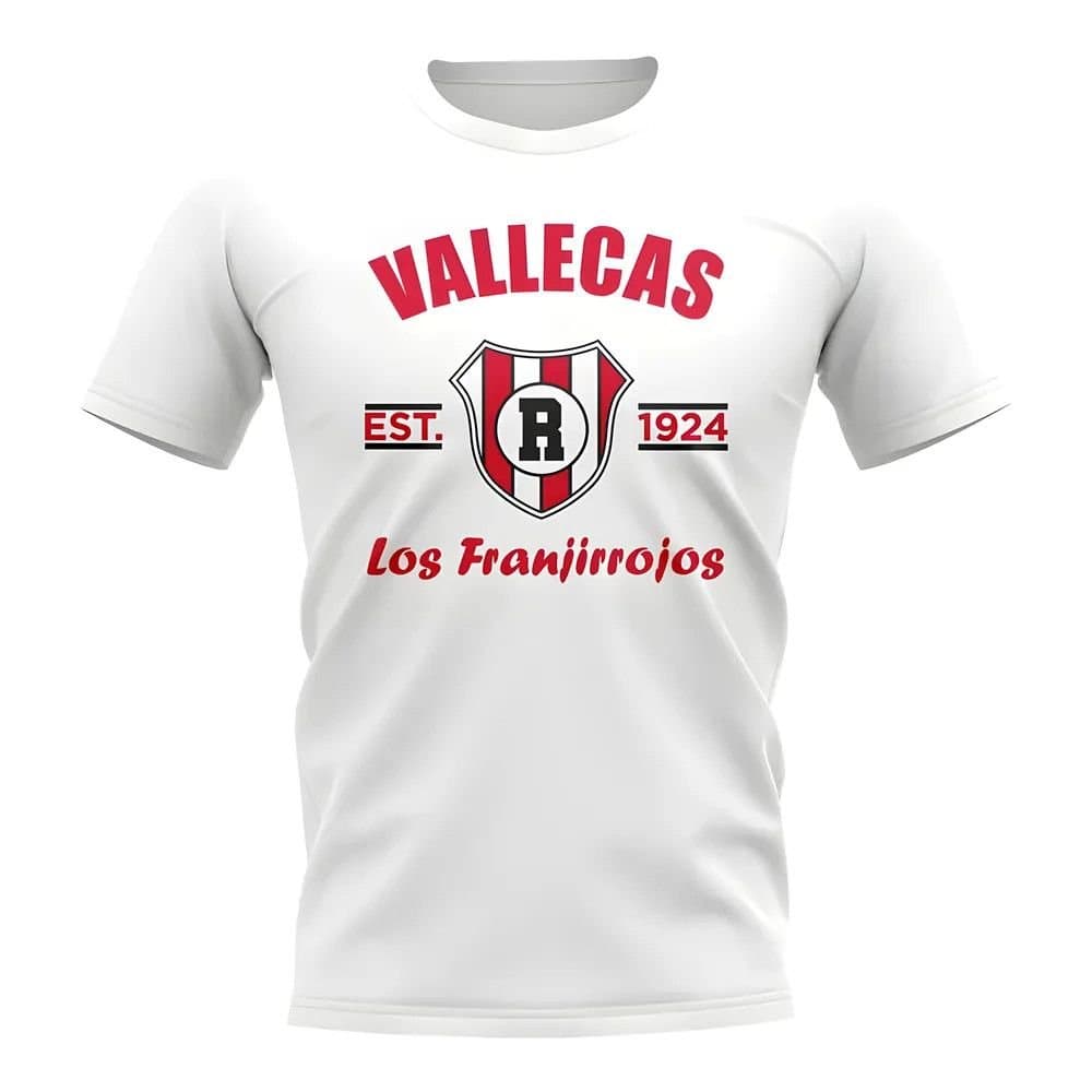 Rayo Vallecano Rayo Vallecano Men's Personalised Established Football T-Shirt in White