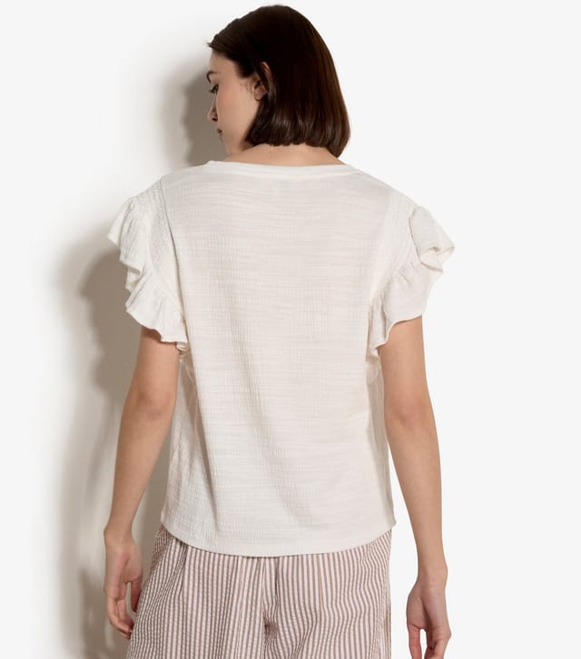 Apricot Women's White Woven Ruffle Sleeve Top Apricot New Look - 3