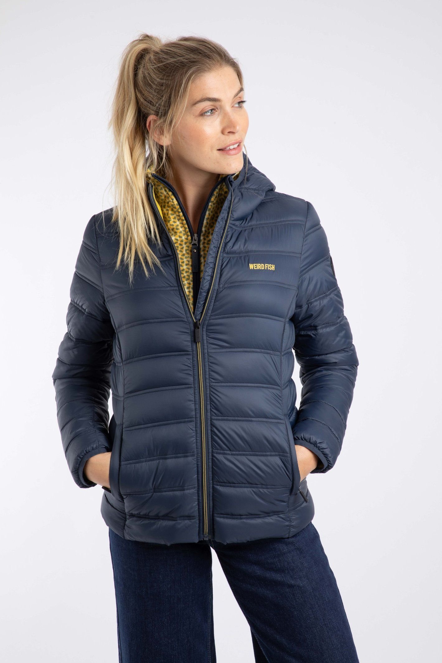 Weird Fish Weird Fish Women's Eshka Lightweight Padded Jacket in Dark Navy - 3