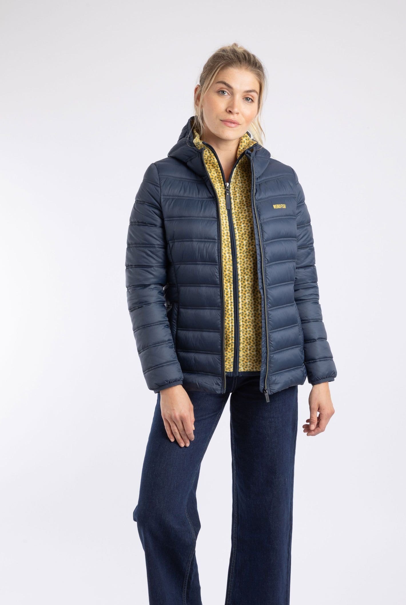 Weird Fish Weird Fish Women's Eshka Lightweight Padded Jacket in Dark Navy - 4