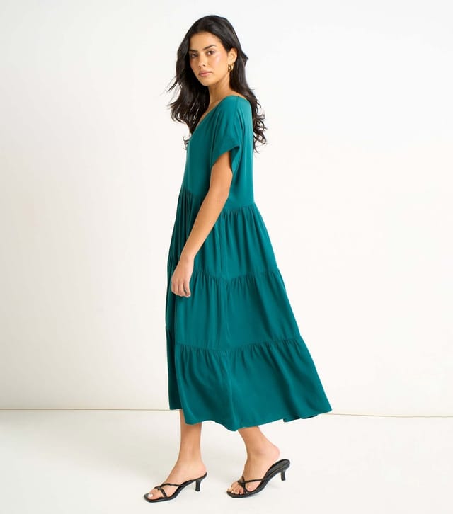 Gini London Women's Teal Smock Midi Dress Gini London New Look - 3