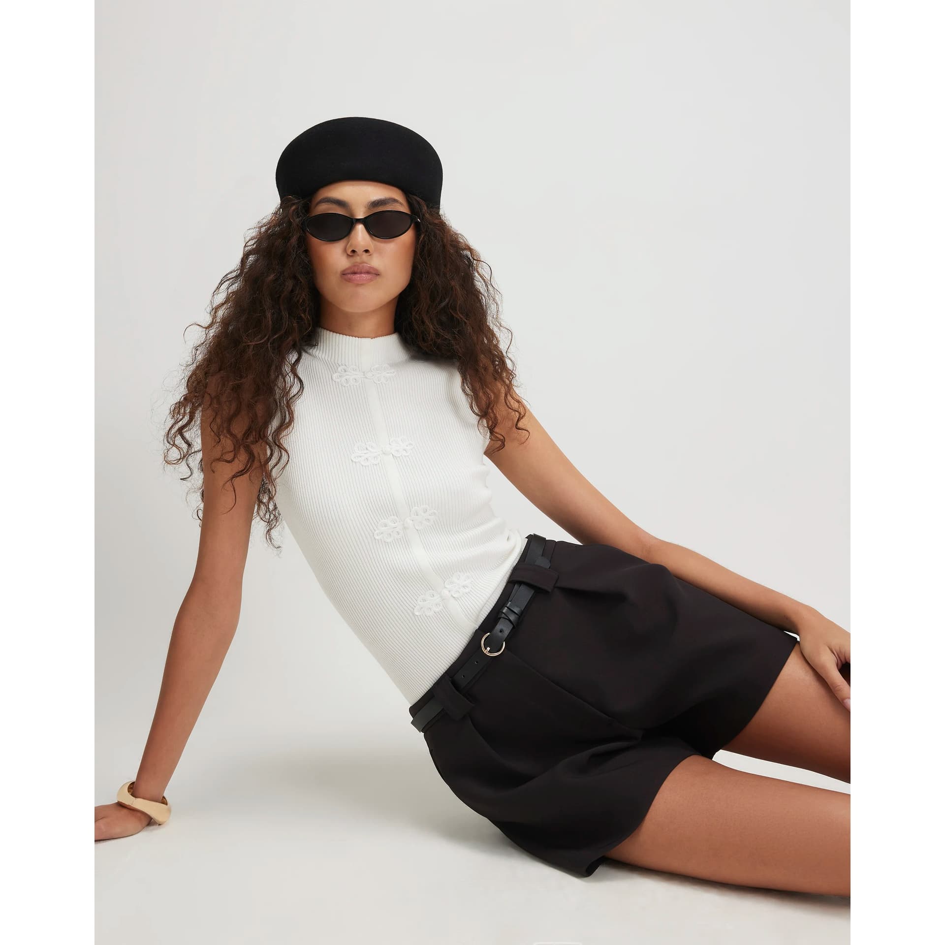 River Island River Island Womens Brown Belted Tailored Shorts