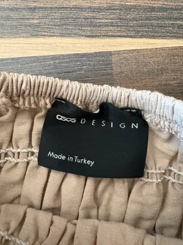 ASOS Design Asos XS ruched beige nude top