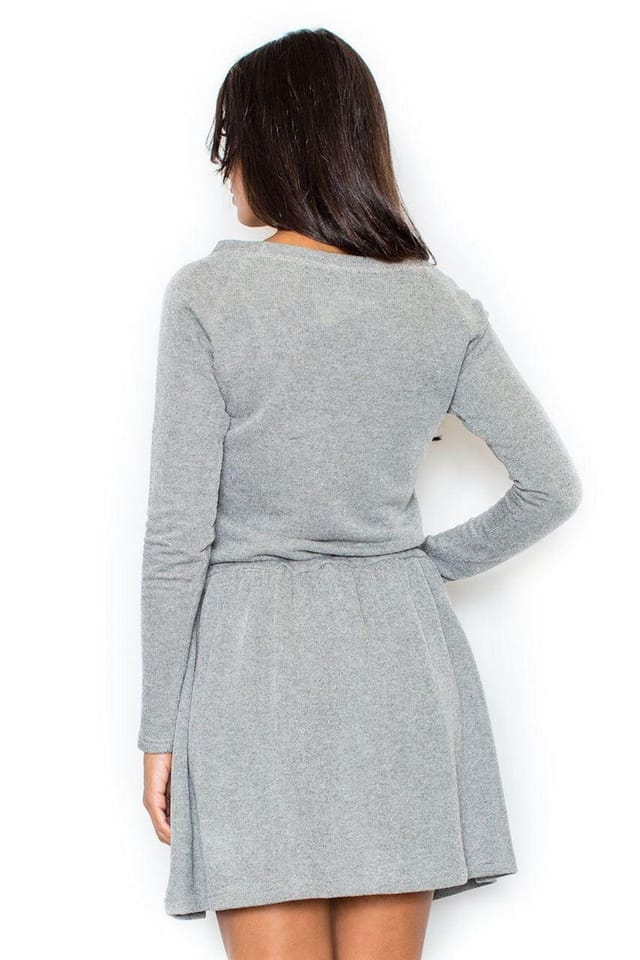 Love Lace Love Lace Women's Airy Cotton Tie Waist Long Sleeve Dress Style 44260 in Grey - 2