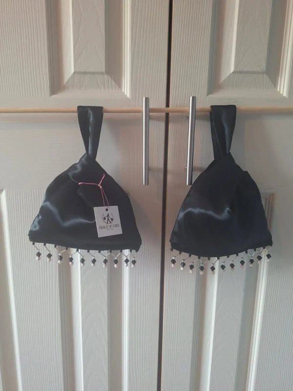 Seals of Kent Japanese Knot bag with Black and white bead detailing - 1