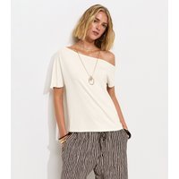 New Look Women's Cream Jersey Off The Shoulder Top New Look - 3