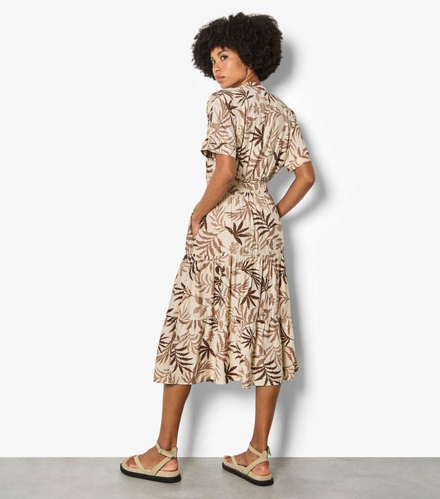 Apricot Women's Stone Palm Print Zip Front Dress Apricot New Look - 3
