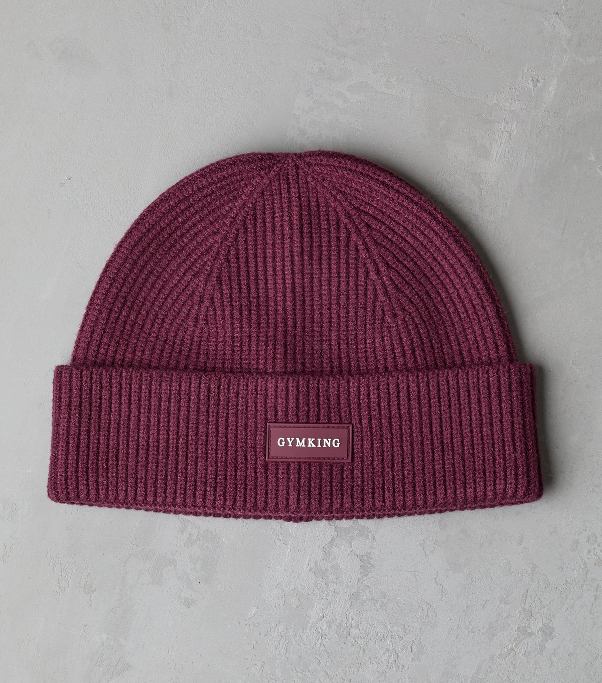 Gym King Burgundy Logo Ribbed Beanie Gym King New Look - 2