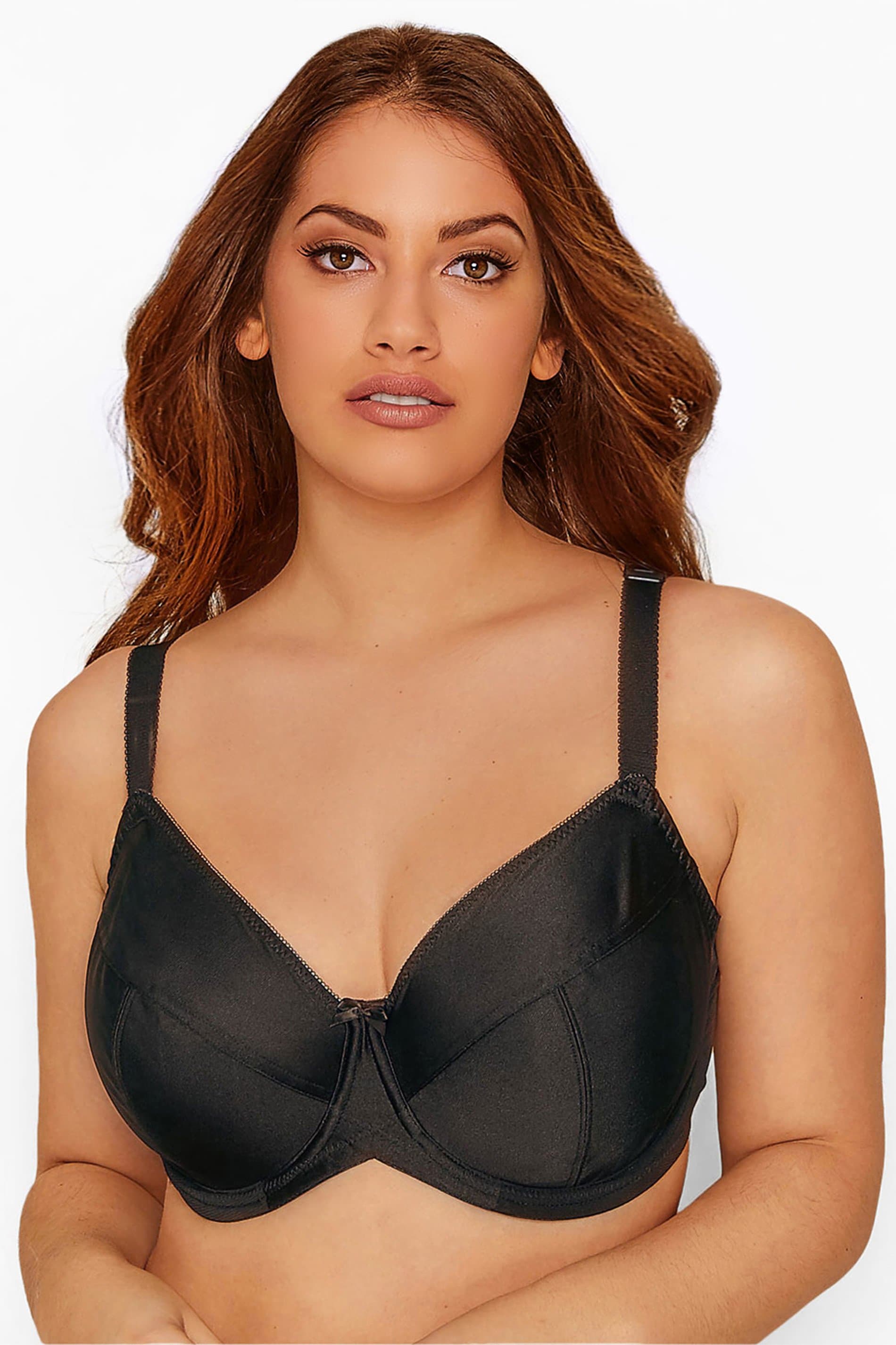 Yours Fuller Bust Lingerie Plus Size Black Smooth Classic Nonpadded Underwired Full Cup Bra