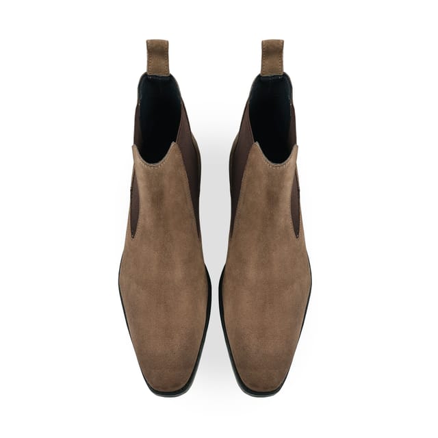 Amen Shoes Amen Shoes Men's Dundalk Premium Suede Leather Chelsea Boots in Light Brown - 3
