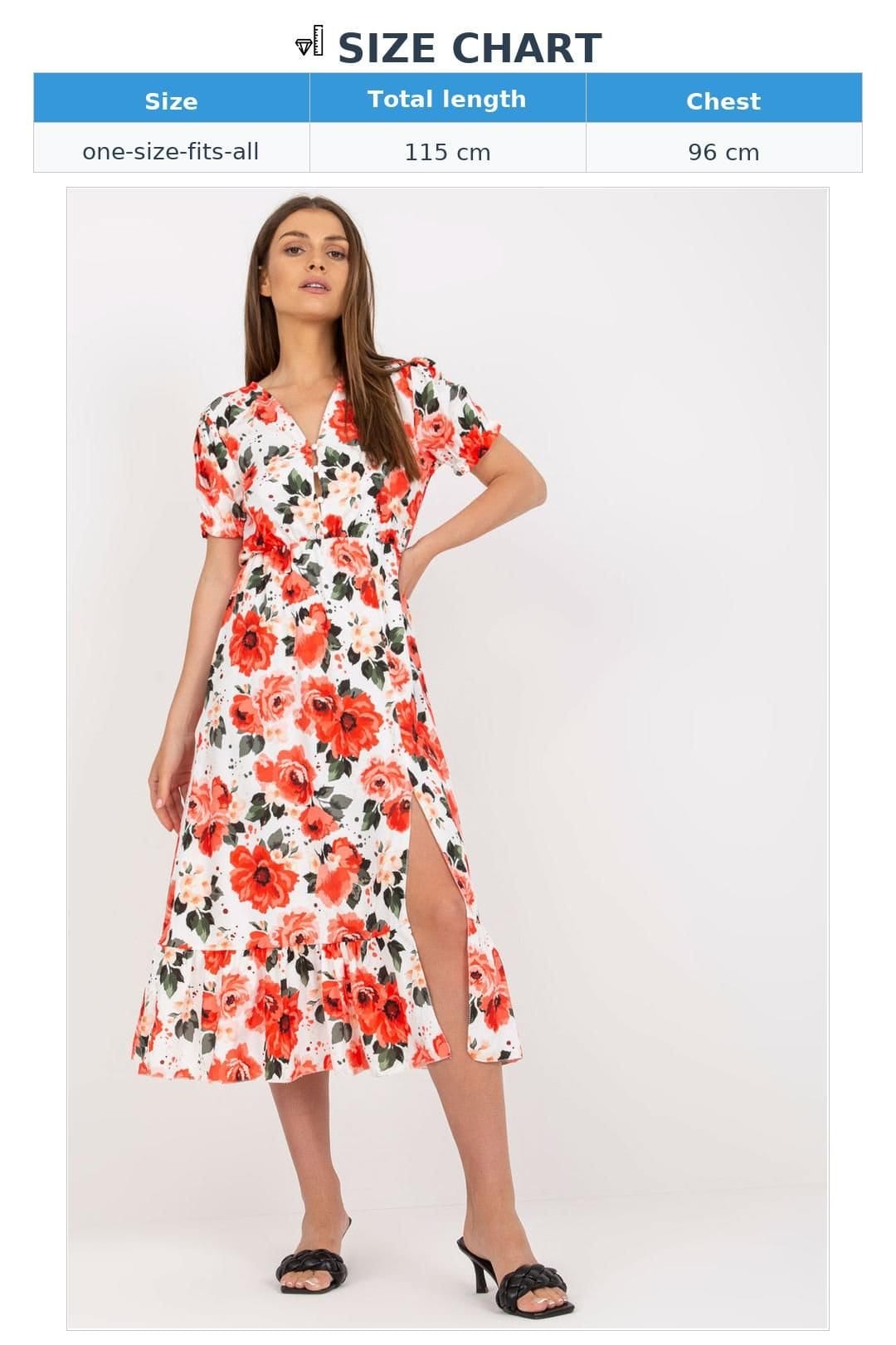 Love Lace Love Lace Women's Floral Button Front Summer Dress with Frill in Red - 4