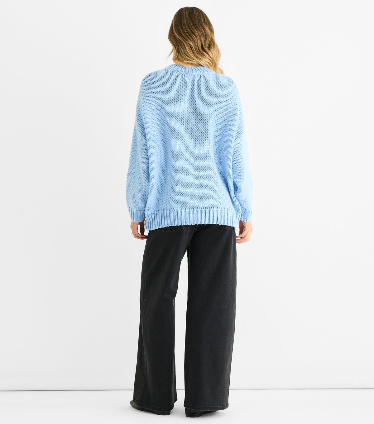 Gini London Women's Blue Contrast Floral Applique Jumper Gini London New Look - 4