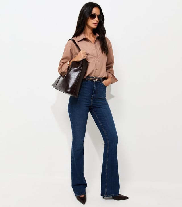 New Look Women's Mink Cotton Poplin Boxy Fit Long Sleeve Shirt New Look - 2