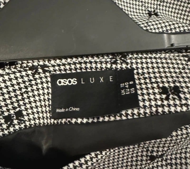 ASOS ASOS luxe tailored skirt with velvet bows black and white size 12 - 1