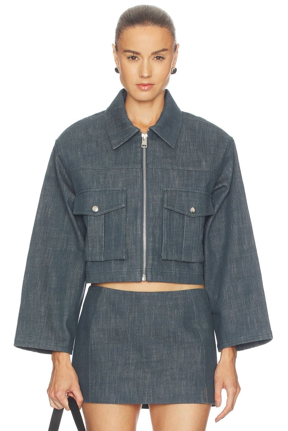 revolve Cropped Denim Jacket